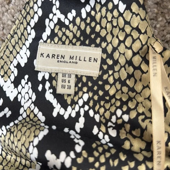 Karen Miller Snakeskin Print Sleeveless Dress Size 6 - Picture 10 of 14